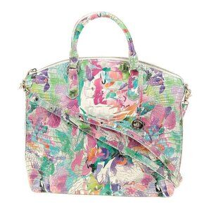NWT Brahmin Large Duxbury Satchel in Daylily Watercolor Floral Leather Purse